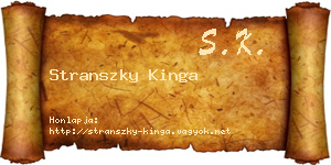 Stranszky Kinga névjegykártya