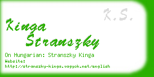 kinga stranszky business card